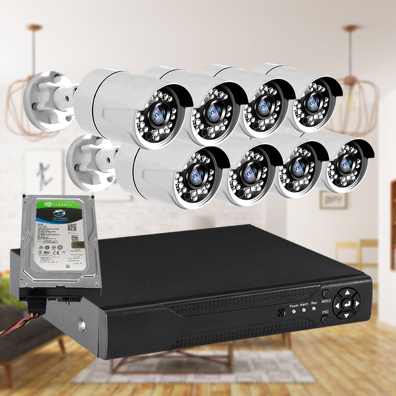 8CCTV Cameras 1080P HDMI 8CH DVR Security System IR Night Vision 2TB Space