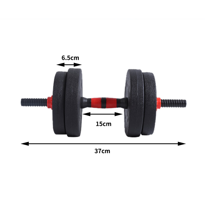 Dumbbells Barbell Weight Set 15KG Adjustable Rubber Home GYM Exercise Fitness