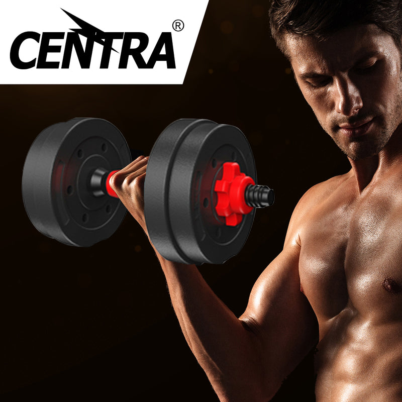 Dumbbells Barbell Weight Set 15KG Adjustable Rubber Home GYM Exercise Fitness