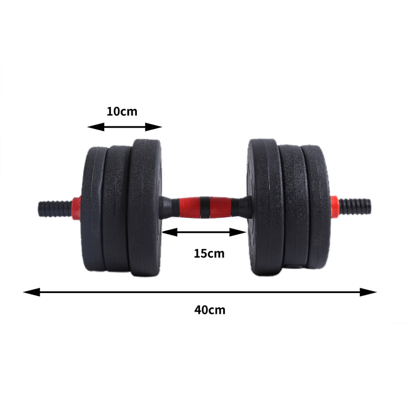 Dumbbells Barbell Weight Set 20KG Adjustable Rubber Home GYM Exercise Fitness
