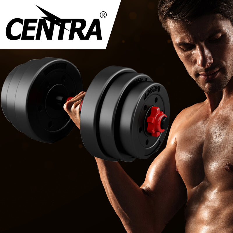 Dumbbells Barbell Weight Set 20KG Adjustable Rubber Home GYM Exercise Fitness