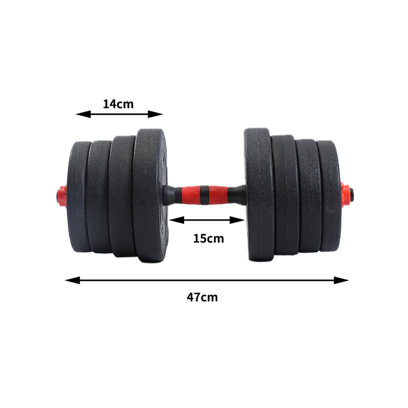 Dumbbells Barbell Weight Set 30KG Adjustable Rubber Home GYM Exercise Fitness