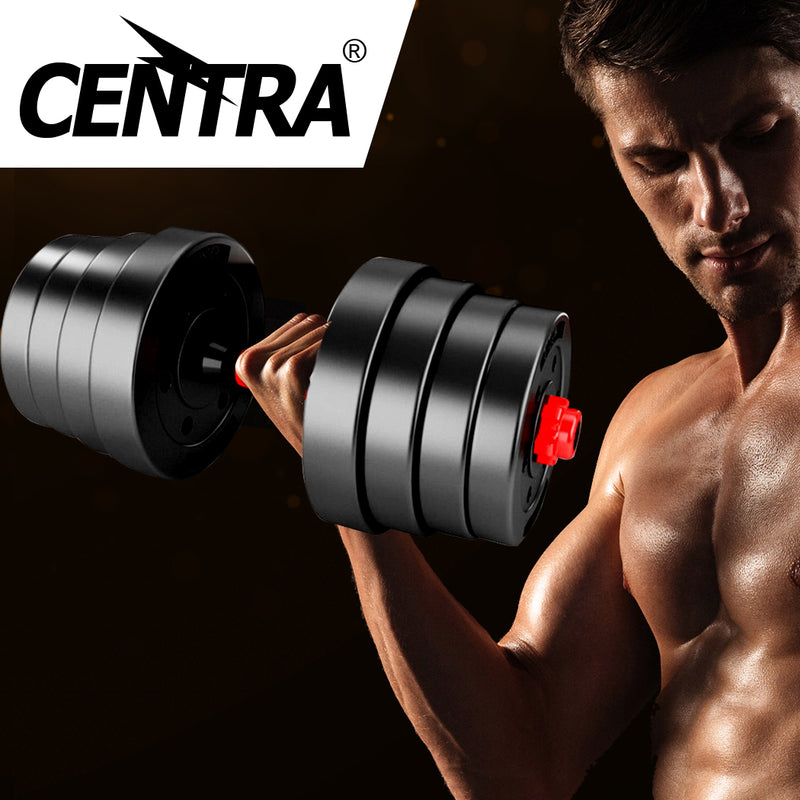 Dumbbells Barbell Weight Set 30KG Adjustable Rubber Home GYM Exercise Fitness