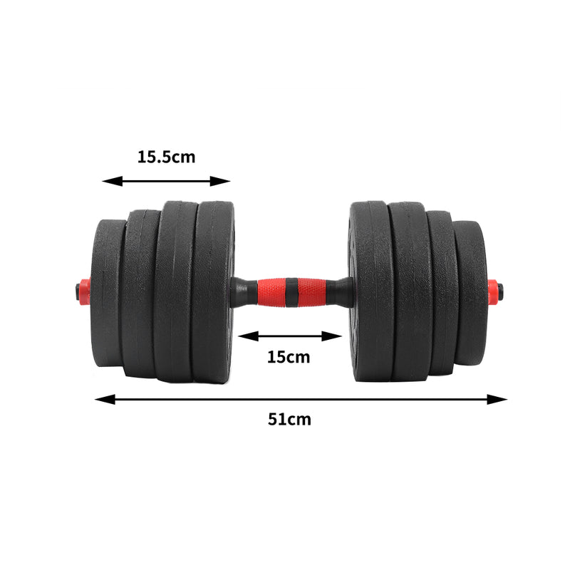 Dumbbells Barbell Weight Set 40KG Adjustable Rubber Home GYM Exercise Fitness