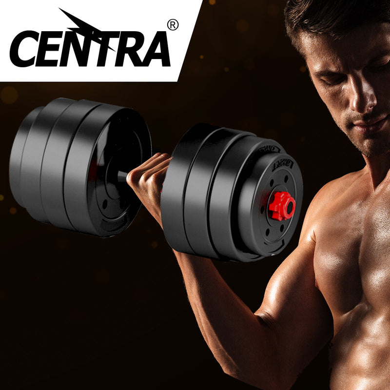 Dumbbells Barbell Weight Set 40KG Adjustable Rubber Home GYM Exercise Fitness