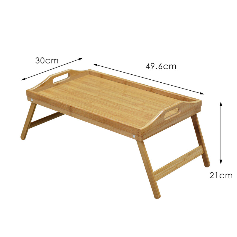 Wooden Folding Tray Bamboo Fold Up Lap Tray Tea Coffee Table Breakfast