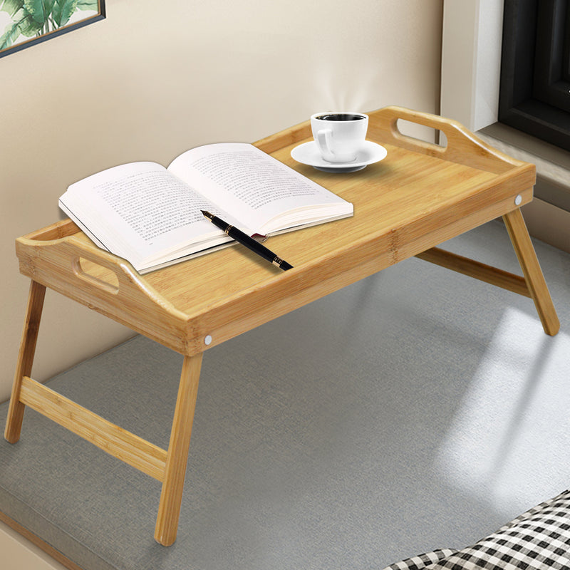 Wooden Folding Tray Bamboo Fold Up Lap Tray Tea Coffee Table Breakfast