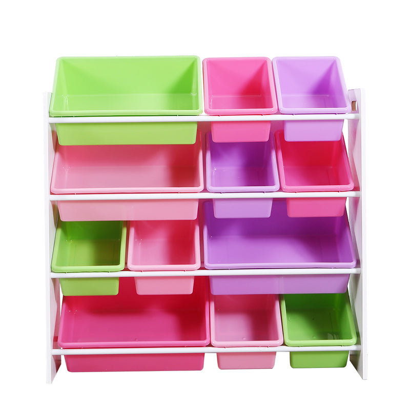 Levede 12Bins Kids Toy Box Bookshelf Organiser Display Shelf Storage Rack Drawer
