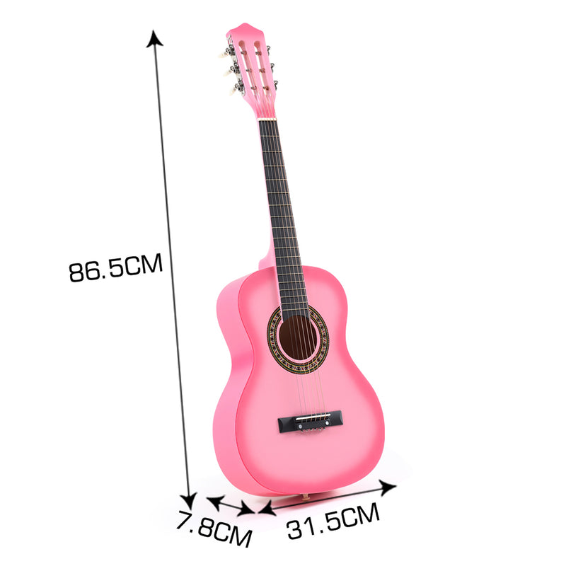 BoPeep 34 Inch Wooden Folk Acoustic Guitar Classical Cutaway Steel String w/ Bag