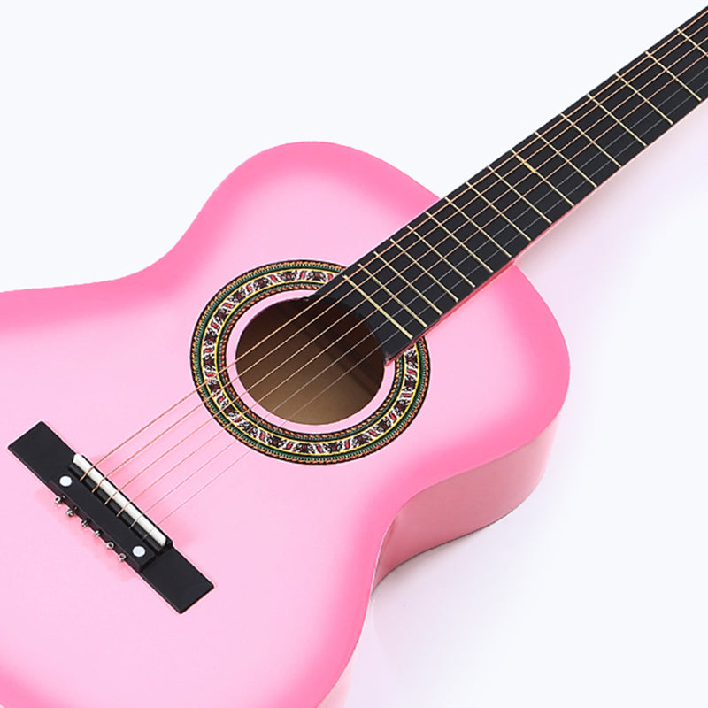 BoPeep 34 Inch Wooden Folk Acoustic Guitar Classical Cutaway Steel String w/ Bag