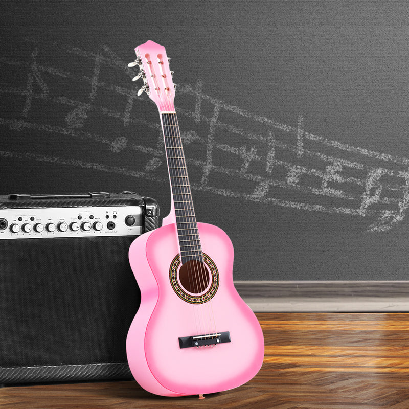 BoPeep 34 Inch Wooden Folk Acoustic Guitar Classical Cutaway Steel String w/ Bag