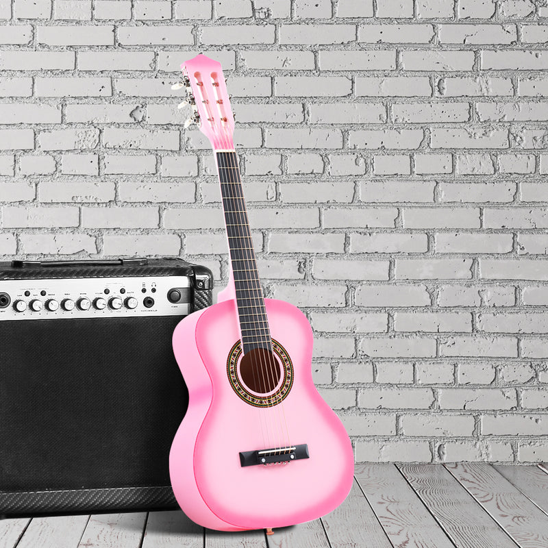 BoPeep 34 Inch Wooden Folk Acoustic Guitar Classical Cutaway Steel String w/ Bag