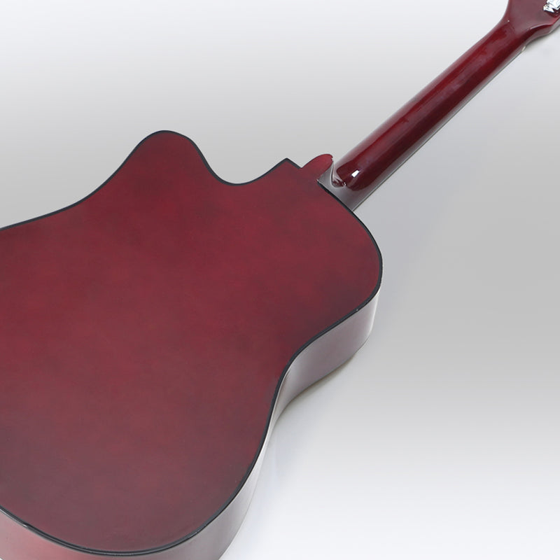 BoPeep 41 Inch Wooden Folk Acoustic Guitar Classical Cutaway Steel String w/ Bag