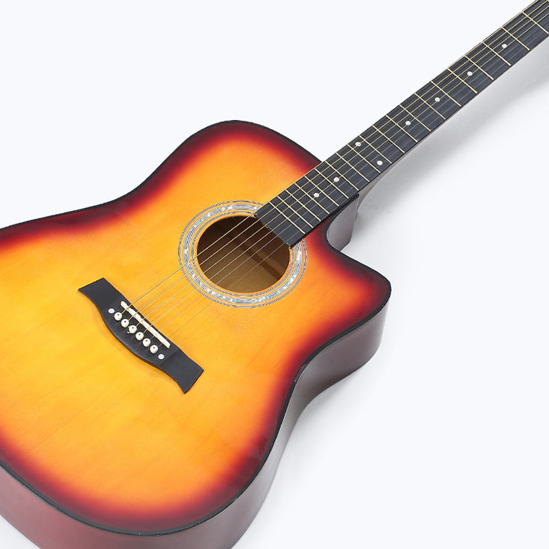 BoPeep 41 Inch Wooden Folk Acoustic Guitar Classical Cutaway Steel String w/ Bag