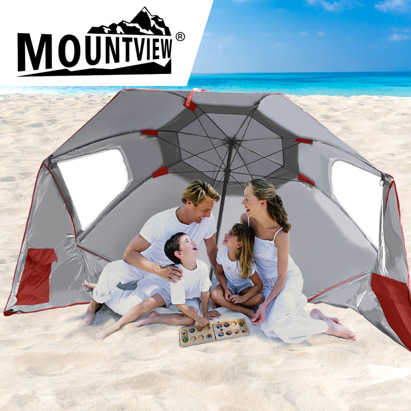 Umbrella Beach Outdoor Umbrellas Sun Shade Weather Patio Garden Shelter 2M Red