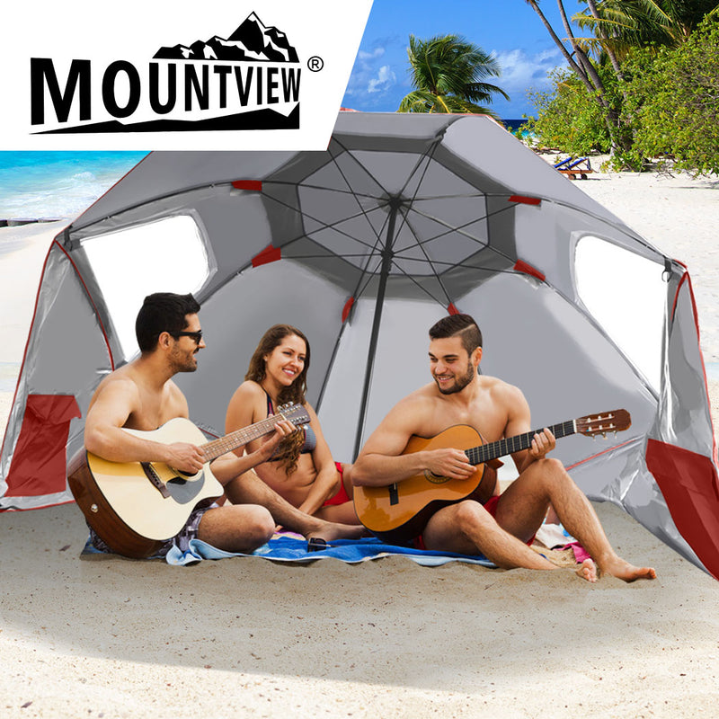 Umbrella Beach Outdoor Umbrellas Sun Shade Weather Patio Garden Shelter 2M Red