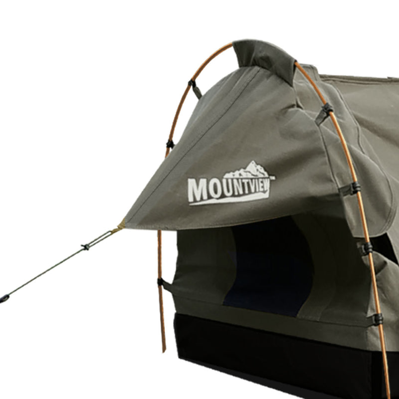 Mountview King Single Swag Camping Swags Canvas Dome Tent Hiking Mattress Grey