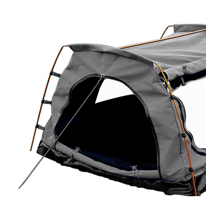 Mountview Double King Swag Camping Swags Canvas Dome Tent Hiking Mattress Grey