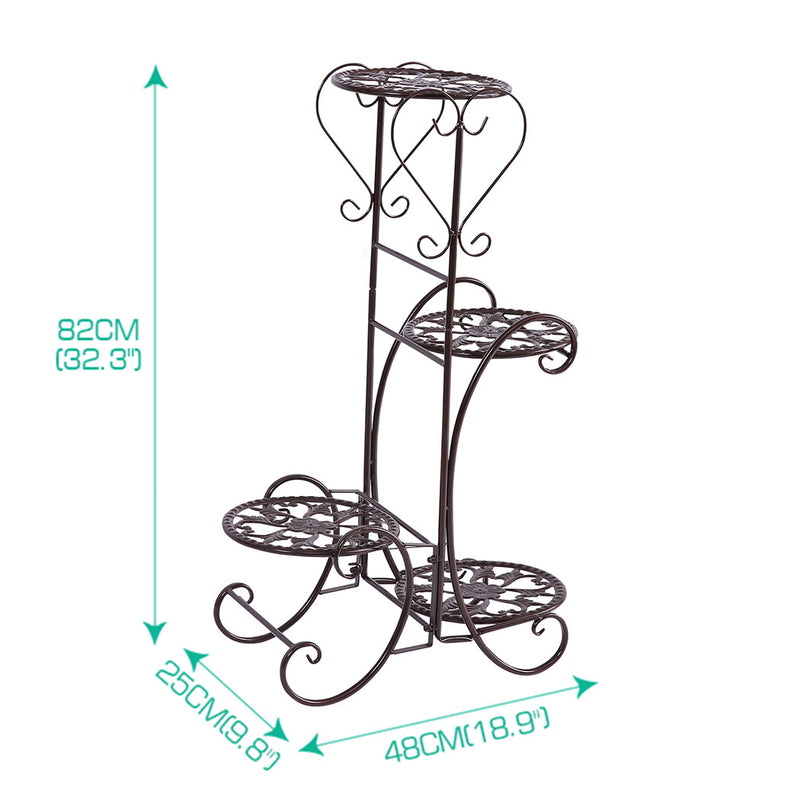 Levede Plant Stand Outdoor Indoor Metal Flower Pots Rack Corner Planter Shelf