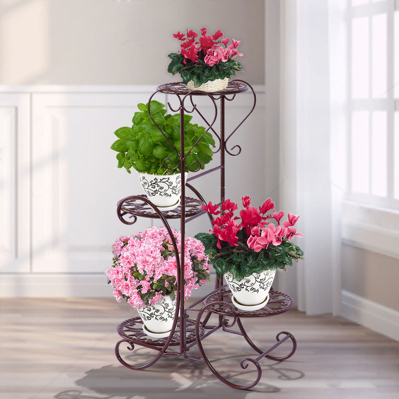 Levede Plant Stand Outdoor Indoor Metal Flower Pots Rack Corner Planter Shelf