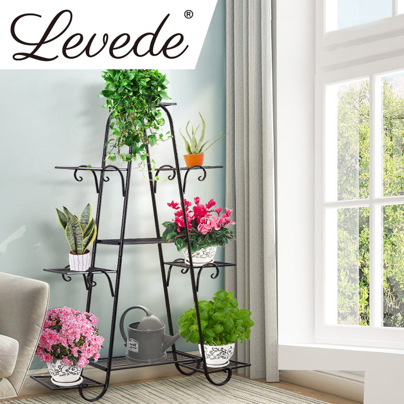 Levede Outdoor Indoor Metal Plant Stand Flower Pots Rack Garden Corner Shelf