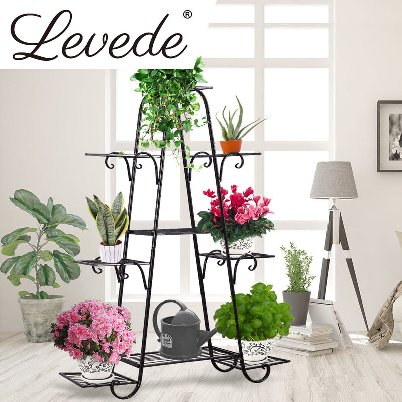 Levede Outdoor Indoor Metal Plant Stand Flower Pots Rack Garden Corner Shelf