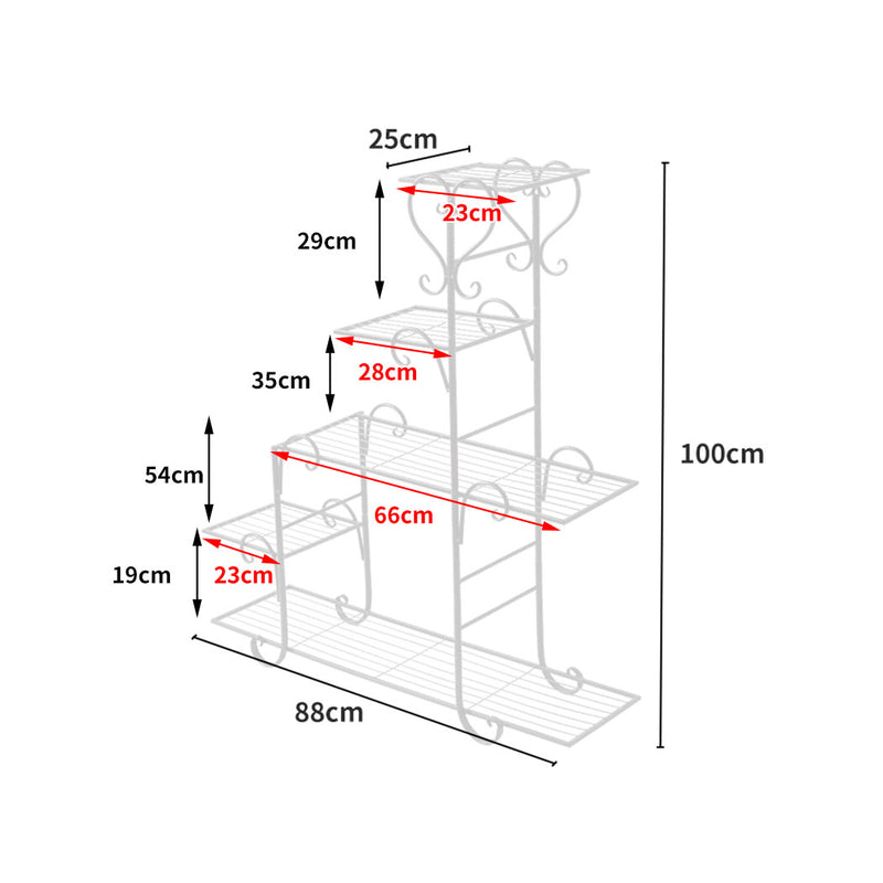Levede Outdoor Indoor Plant Stand Metal Flower Pot Garden Corner Shelf Stands