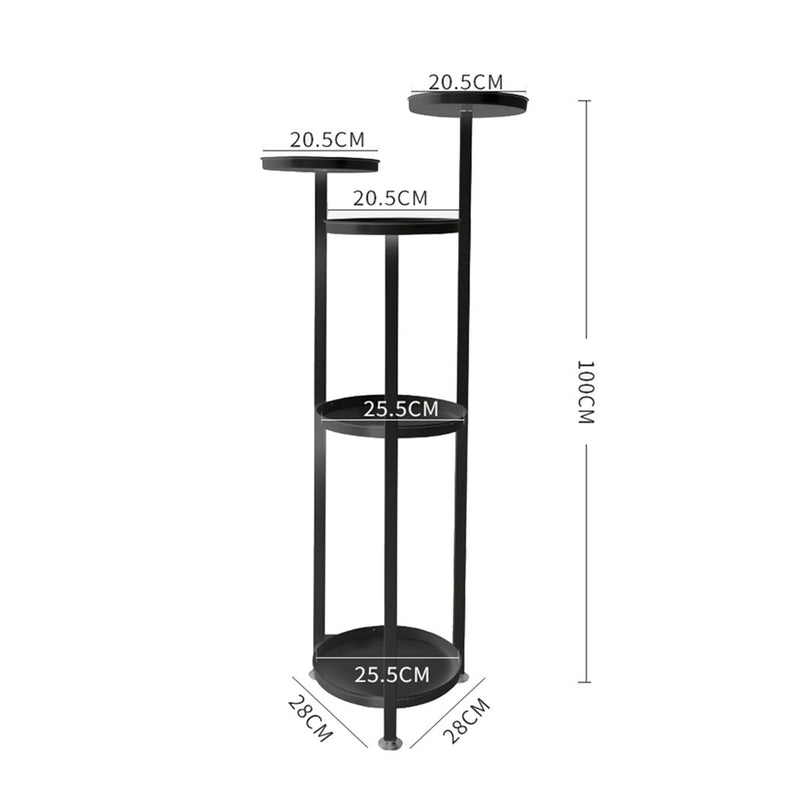 Levede Plant Stand Outdoor Indoor Flower Pots Rack Garden Shelf Black 100CM