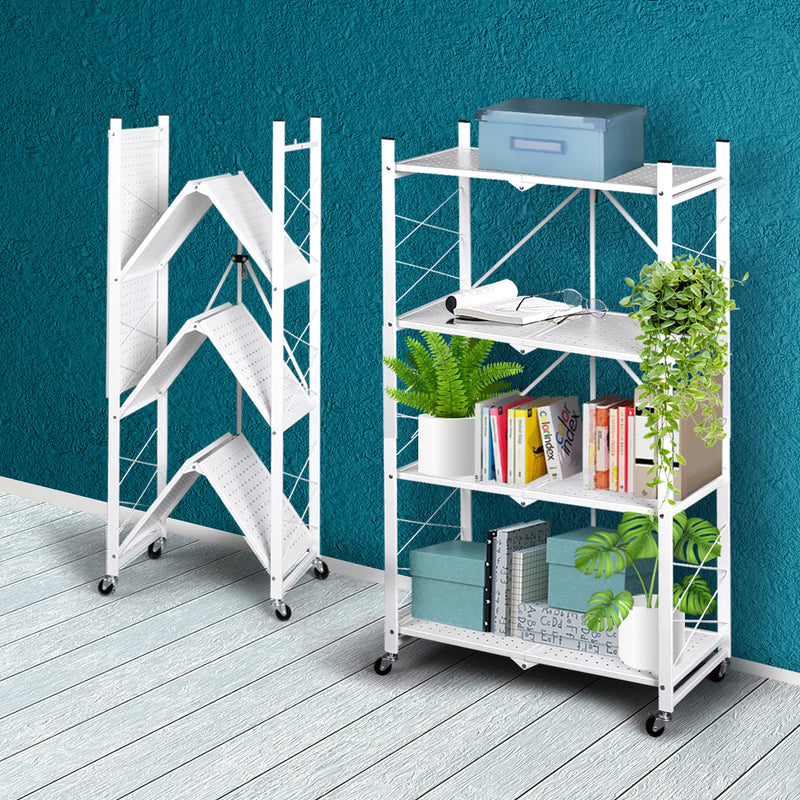 Foldable Shelf Display Storage Rack Bookshelf Bookcase Organiser Kitchen Bedroom