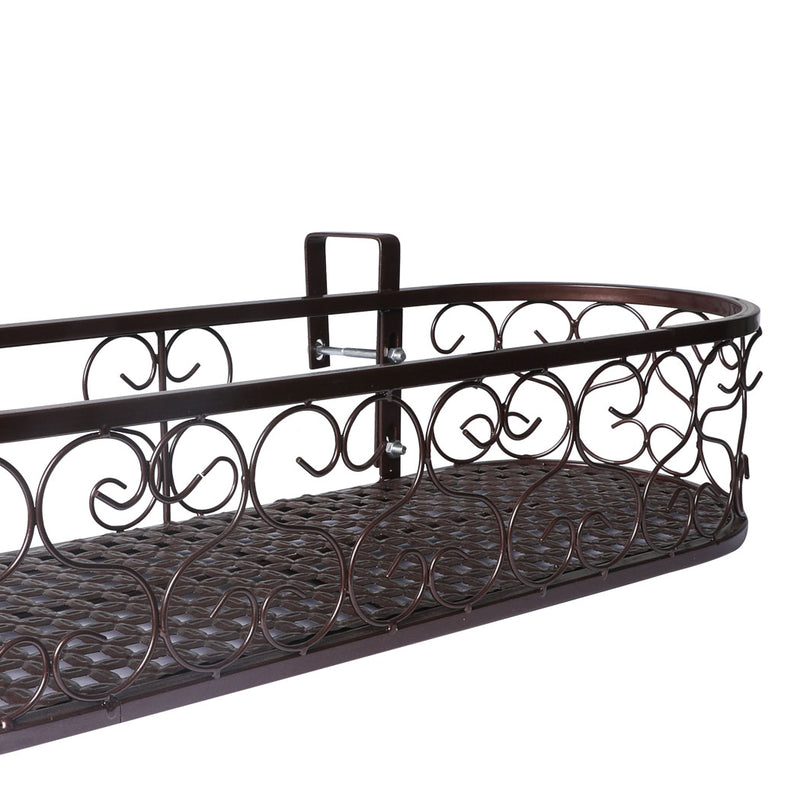 Plant Holder Plant Stand Hanging Flower Pot Basket Garden Wall Rack Shelf Oval Bronze