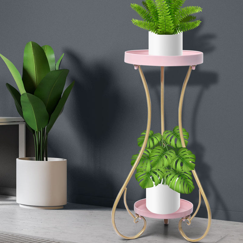 Levede Plant Stand 2 Tiers Outdoor Indoor Metal Flower Pots Rack Garden Shelf