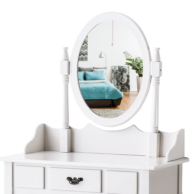 Levede Dressing Table Stool Mirror Makeup Jewellery Organizer Drawer Cabinet