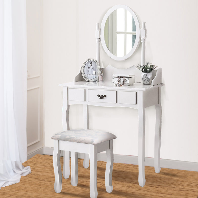 Levede Dressing Table Stool Mirror Makeup Jewellery Organizer Drawer Cabinet