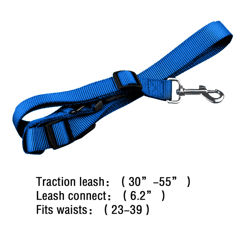 Adjustable Dog Hands Free Leash Waist Belt Buddy Jogging Walking Running Blue