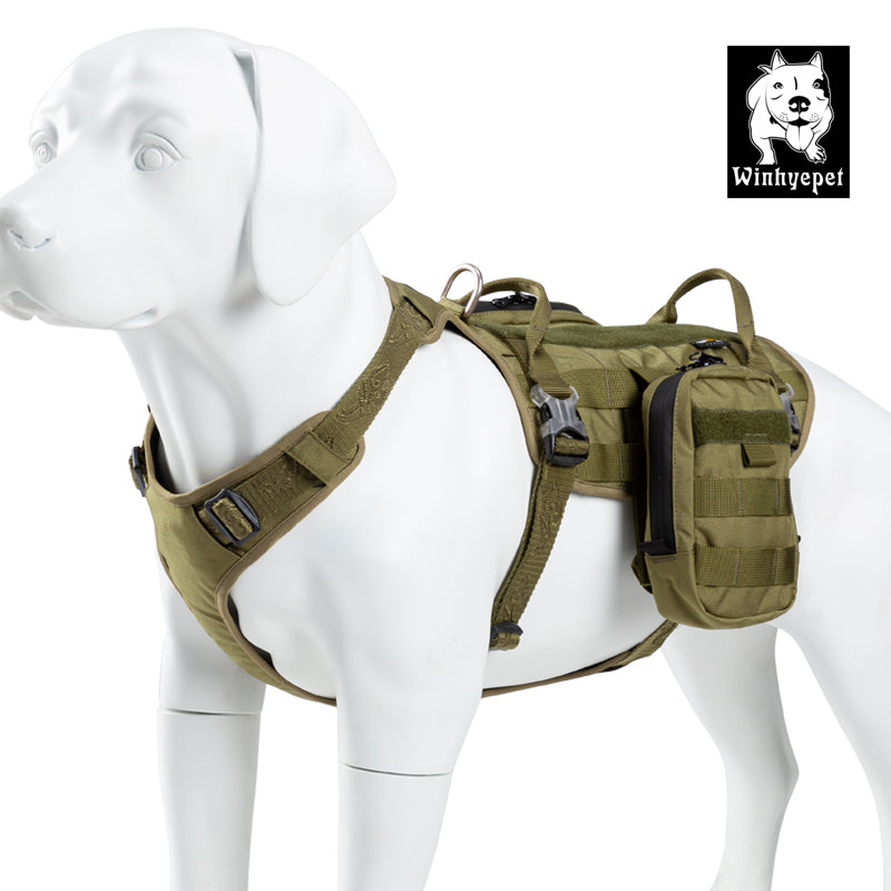 Whinhyepet Military Harness Army Green L
