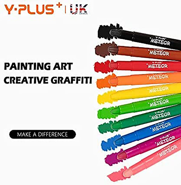 YPLUS Twistable Refillable Non Toxic Kids Silky Gel Crayon set 12 coulours