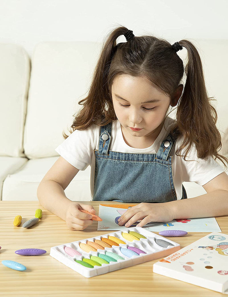 YPLUS Peanut Kids Washable Crayons, Non-Toxic 12 Pastel Colors