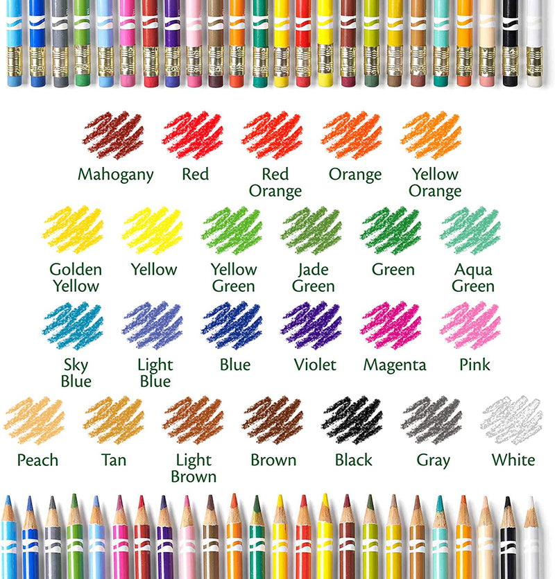YPLUS Erasable Colored Pencils with Erasers 24pcs