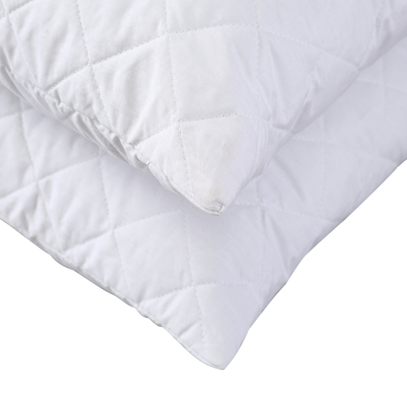 DreamZ Pillow Case Protector Pillowcase 100% Cotton Quilted Soft Cover Cases x2