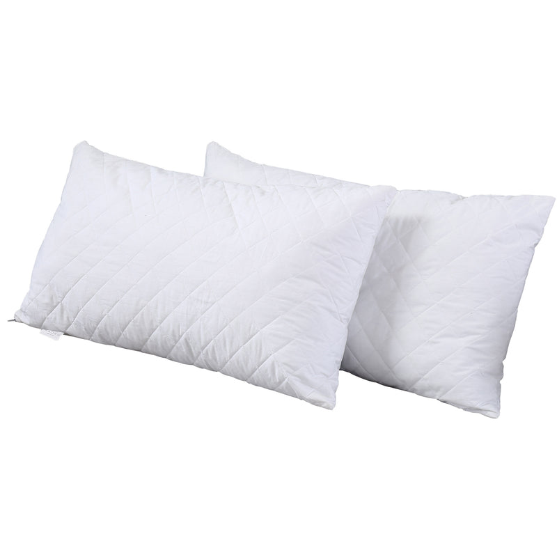 DreamZ Pillow Case Protector Pillowcase 100% Cotton Quilted Soft Cover Cases x2