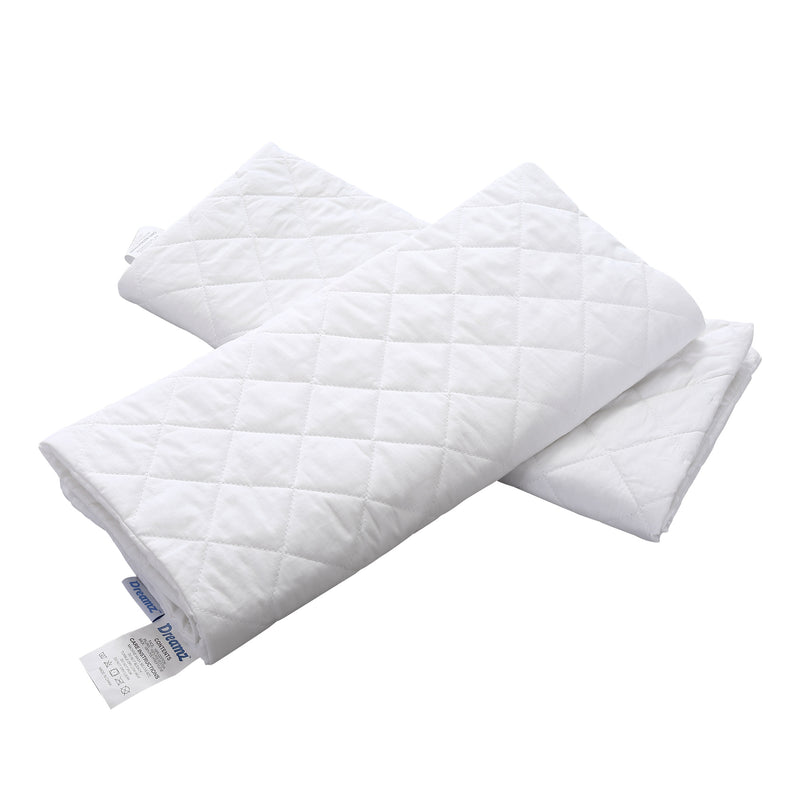 DreamZ Pillow Case Protector Pillowcase 100% Cotton Quilted Soft Cover Cases x2