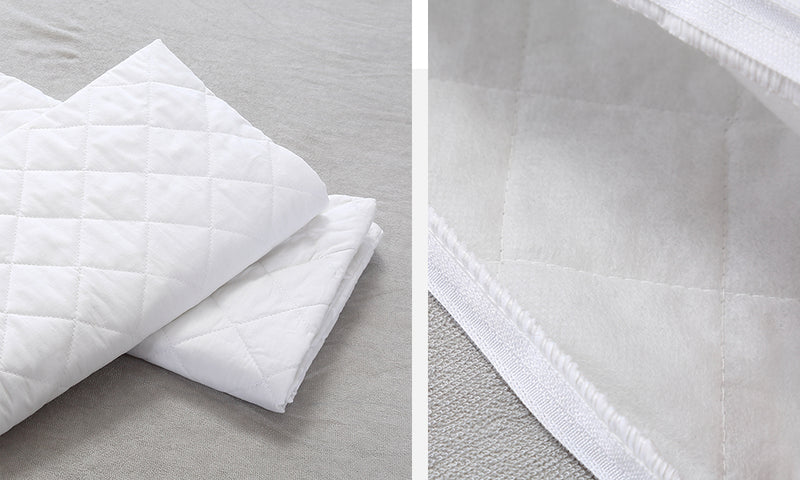 DreamZ Pillow Case Protector Pillowcase 100% Cotton Quilted Soft Cover Cases x2