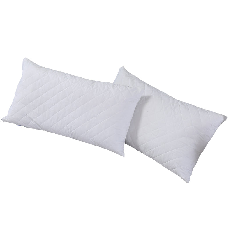 DreamZ Pillow Case Protector Pillowcase 100% Cotton Quilted Soft Cover Cases x2