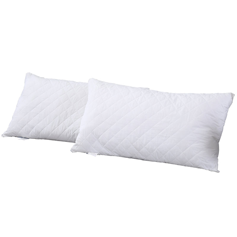 DreamZ Pillow Case Protector Pillowcase 100% Cotton Quilted Soft Cover Cases x2