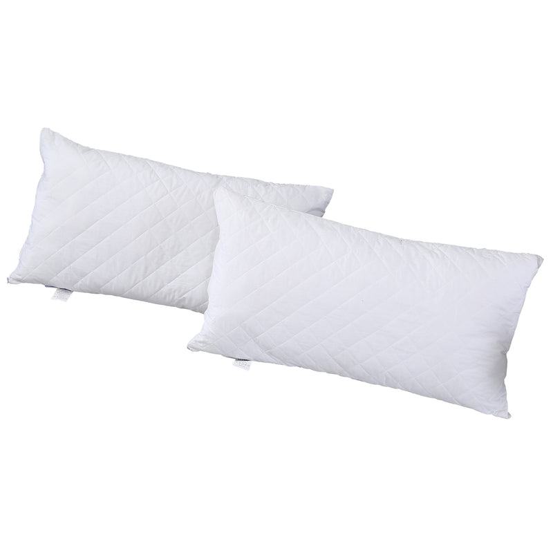 DreamZ Pillow Case Protector Pillowcase 100% Cotton Quilted Soft Cover Cases x2