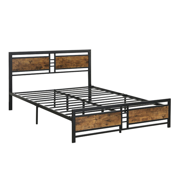 Levede Metal Bed Frame King Size Mattress Base Platform Wooden Headboard Black