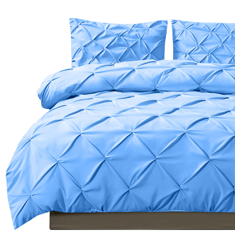 DreamZ Diamond Pintuck Duvet Cover and Pillow Case Set in UQ Size in Navy Colour