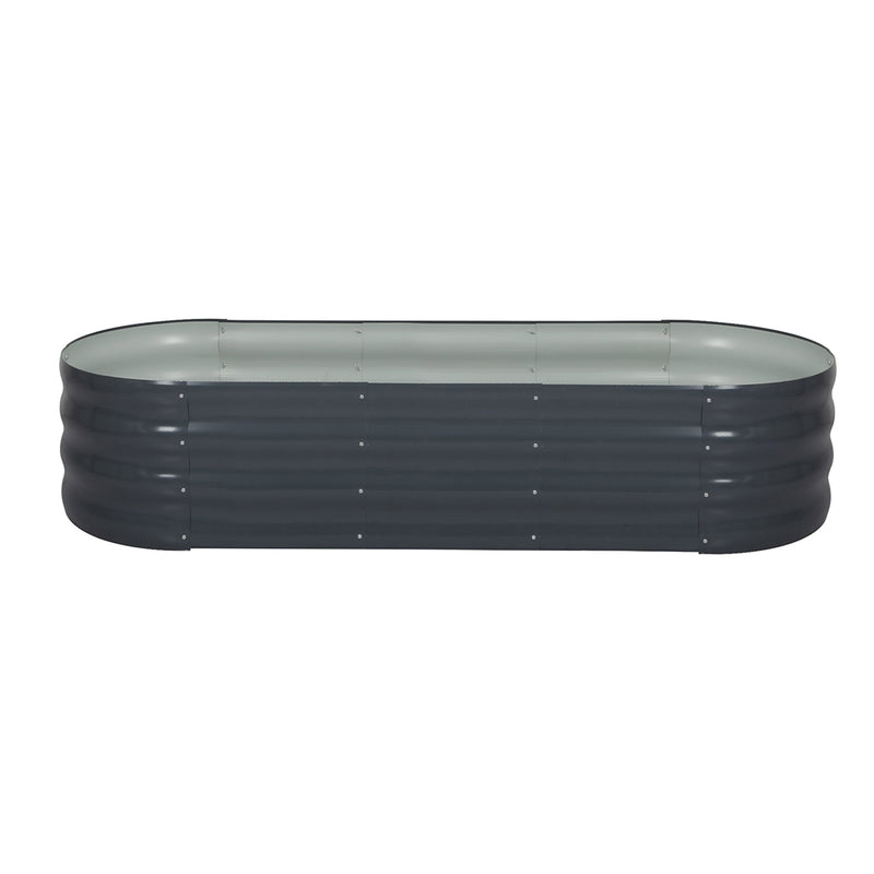 Lambu Garden Bed Planter Raised Coated Steel Vegetable Beds Oval 240x80x42cm
