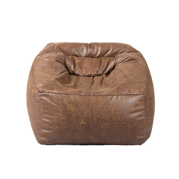 Marlow Bean Bag Chair Cover PU Leather Home Accent Game Seat Lazy Sofa Rustic