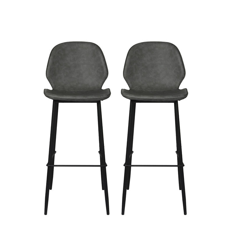 Levede 2x Bar Stool Counter Chair PU Leather Kitchen Pub Restaurant Padded Seat